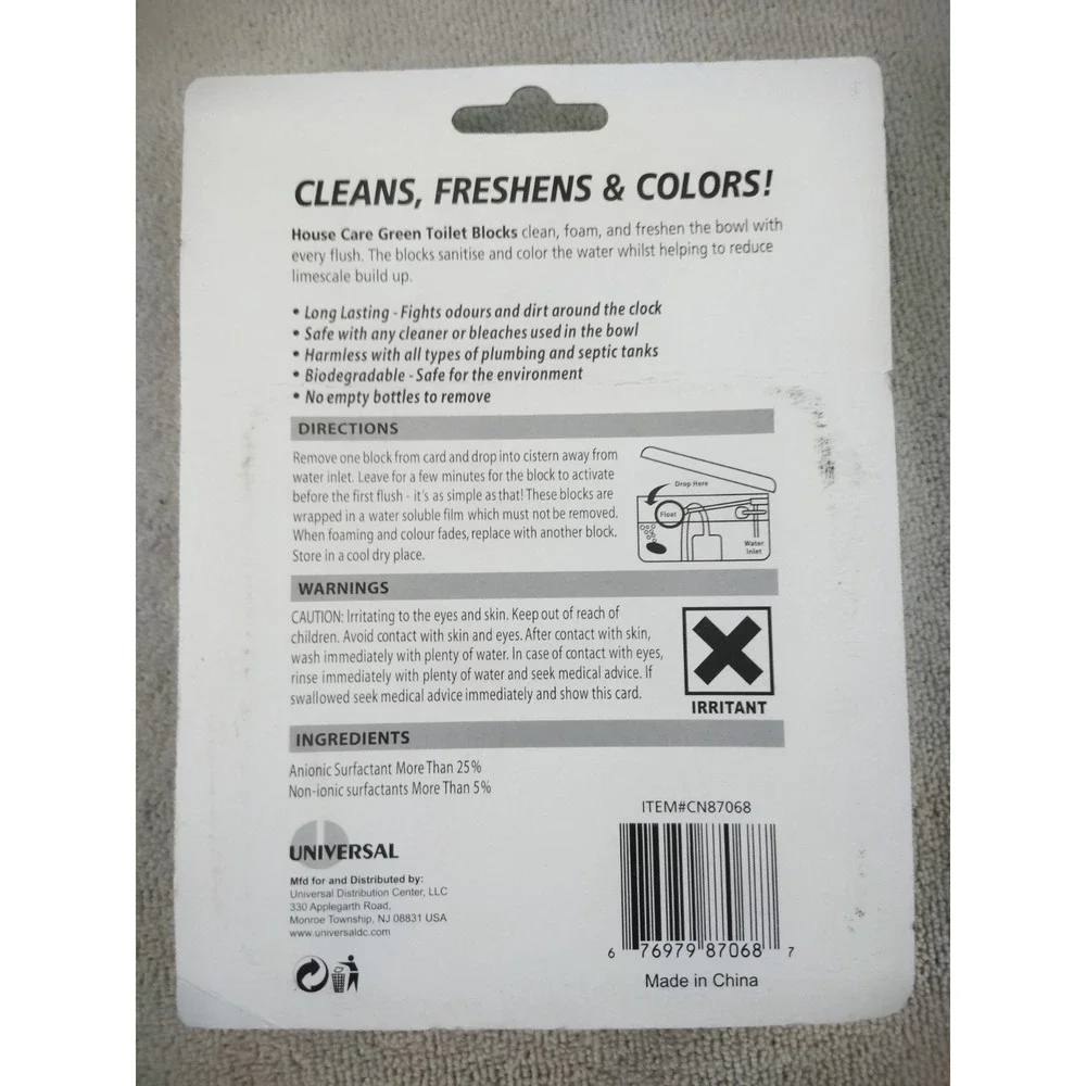 House Care Clean & Fresh Green Toilet Blocks Biodegradable 5 Pack
